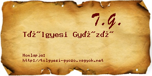 Tölgyesi Győző névjegykártya